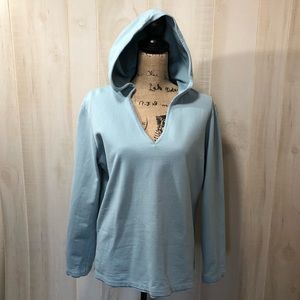 J. Jill Organic Cotton V Neck Hoodie /Sweatshirt M